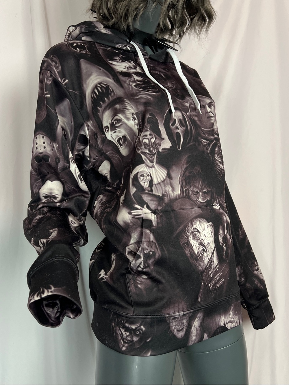 Black & White Famous Horror Monsters Hoodie
